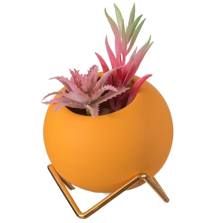 Fabulaxe Small Modern Ceramic Flower Vase, Yellow QI004344.YL